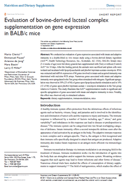 Evaluation of bovine-derived lacteal complex
supplementation on gene expression
in BALB/c mice
